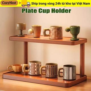 Kệ đựng đồ ăn COZYNEST, Giá đựng đồ để bàn bằng gỗ, Kệ đựng đồ để bàn đa năng bền Mini