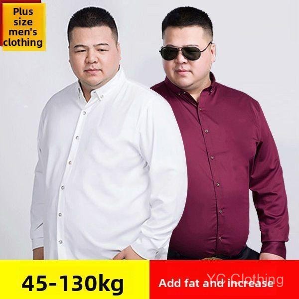 [M-8XL] Áo sơ mi nam dài tay cỡ lớn mới, áo sơ mi màu trơn cỡ lớn dành cho nam LGQQQ