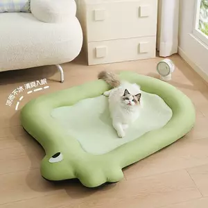 【Ready Stock】 Cute Little Fish Ice Silk Nest Cool Breathable Large Space Heightened Pillow Moisture-Proof Moisture-Proof Non-Lint Spine Protection Pet Bed tKOs