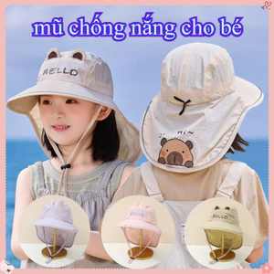 Mũ Chống Nắng Hình Capybara Cho Bé – Ngăn Tia UV, Chất Liệu Thoáng Mát, Phù Hợp đi Chơi, đi Học, đi Du Lịch