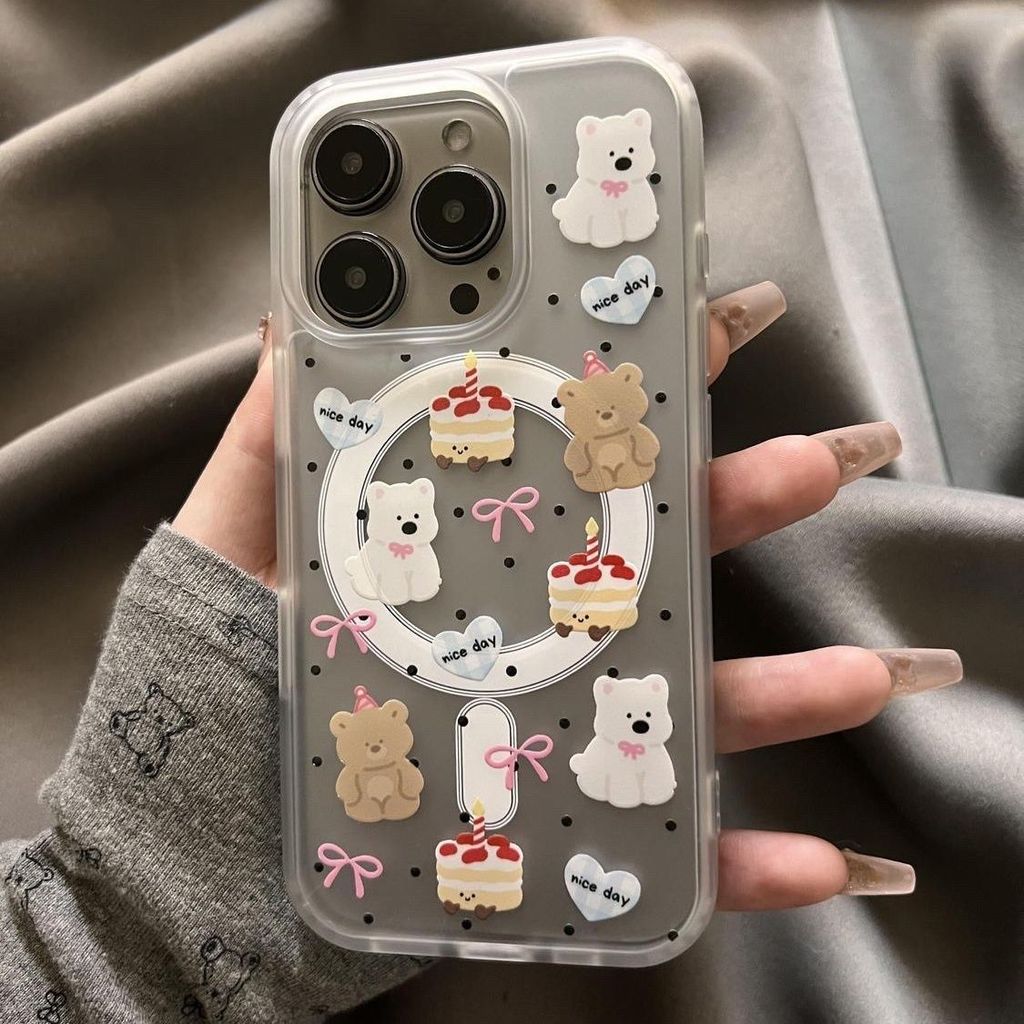 Wave Point Magnetic Sucking Case Đối với iPhone 16promax17 Trường hợp 151413 Đơn giản