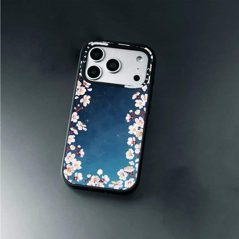 CASECASE X Night Sakura Ốp Lưng Máy Ảnh Trắng Vòng Phiên Bản Mờ Đen Cứng Hút Từ Tính Tác Động Dành Cho Apple IPhone 13 14 15 16 17 Pro Max Air Plus Có Hộp