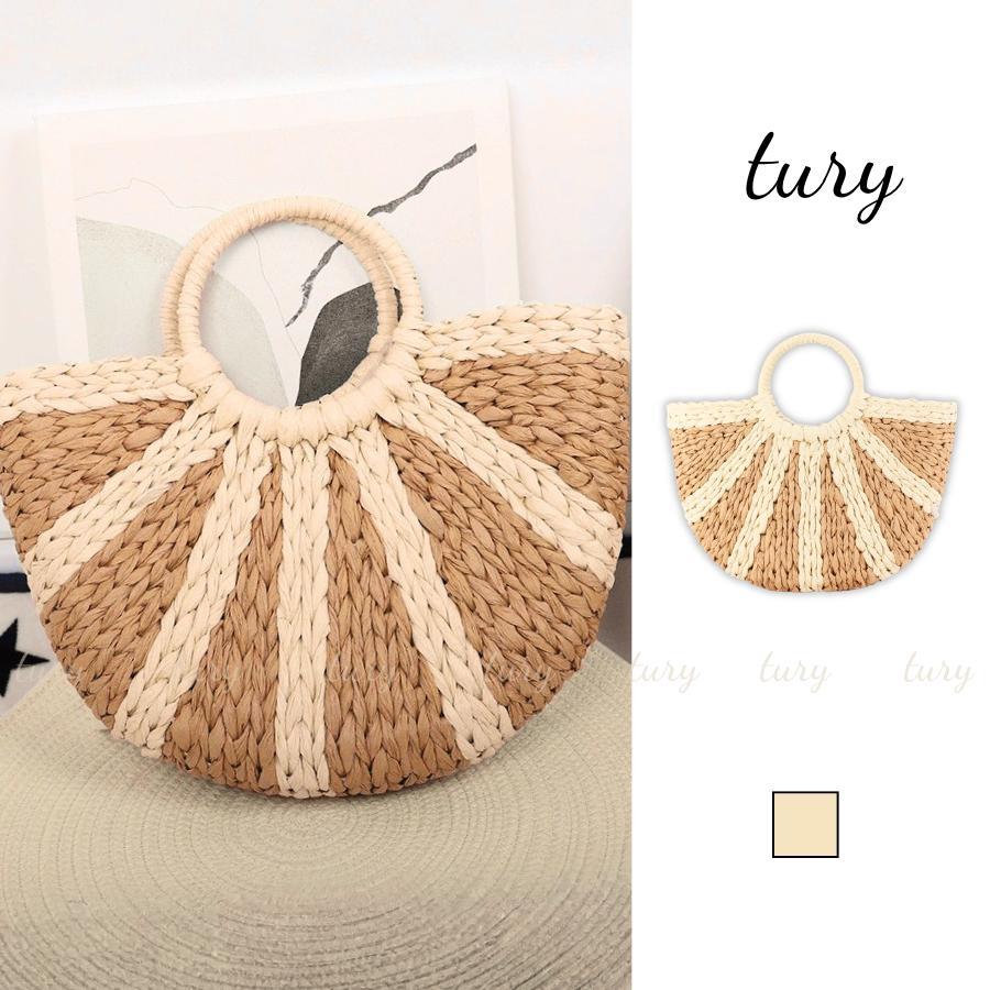 Túi Cói Nữ - Tury - Túi Cói Xách Tay Bán Nguyệt 2 Màu Thời Trang Mùa Hè - TC039