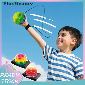 < Pluscloth > Bóng cổ tay đàn hồi cao với Polygon Grip Moon Bumps – Đồ chơi tập thể dục giảm căng thẳng dây có thể điều chỉnh cho trẻ em Người cao tuổi Tập thể dục cổ tay Con quay hồi chuyển tay để phục hồi sức mạnh