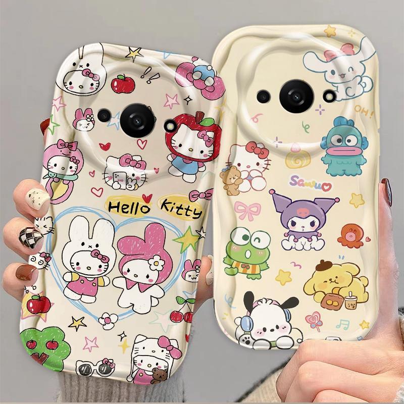 Thích hợp cho Redmi A3 / POCO C61 4G 3D Girls Soft TPU Vỏ điện thoại chống sốc khủng long dễ thương