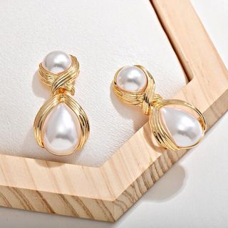 Châu Âu Mỹ Phóng Đại Bông Tai Ngọc Trai Lớn Nữ Tiệc Dạ Hội Bông Tai Cao Cấp Cảm Giác Sang Trọng Nhẹ Thời Trang Bông Tai Giọt Nước