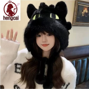 Áo hoodie sang trọng không răng dễ thương - Mũ ấm mùa đông dành cho nữ có bảo vệ tai