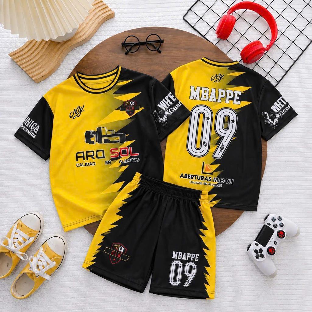 Bộ Quần Áo Cộc Tay MẪU BÓNG ĐÁ Unisex Cho Bé 7-50kg Chất Liệu An Toàn Thoáng Mát Thiết Kế Thời Trang 4 Màu 4 Bộ thoitran