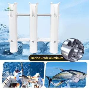 Giá đỡ cần câu bằng hợp kim nhôm, Pod Ra gắn tường 3 liên kết cho thuyền biển, du thuyền, người cắm trại, RV, 3 ống mới