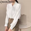 S-5XL Nữ Áo Sơ Mi Trắng Chắc Chắn Thời Trang Nữ Tay Dài Công Sở Nữ Làm Việc Rời Top Áo Sơ Mi