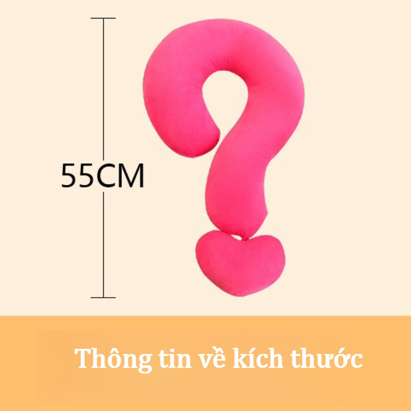 55x35cm Gối Tựa Đầu Hình Dấu "?", Chất Liệu Lông Ngắn Siêu Mềm Mại, Dùng Cho Trang Trí, Du Lịch, Quà Tặng, Nhiều Màu