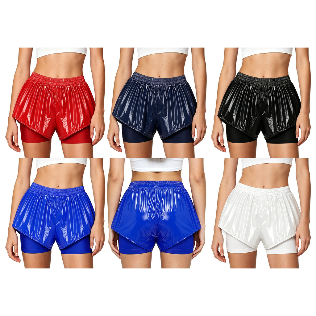 YOOJOO Nữ Quần Short Hai Lớp Chống Thấm Nước Booty Quần Short Có Tích Hợp Thoáng Khí An Toàn Quần Short Thể Thao Đáy Chạy Xe Đạp Bơi