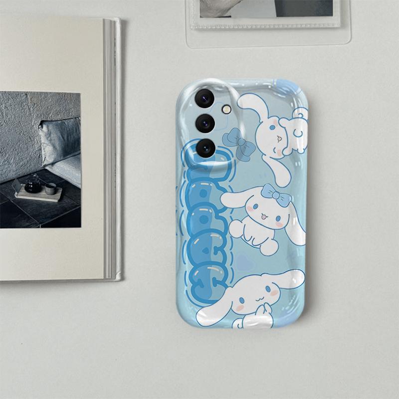 Ốp Lưng Cho Samsung Galaxy A04S A05S A13 A14 A15 A16 A17 A25 A35 A55 A56 4G 5G Phim Hoạt Hình Kem Sanrio Cặp Đôi Mềm TPU 3D Sóng Silicon Vỏ Điện Thoại