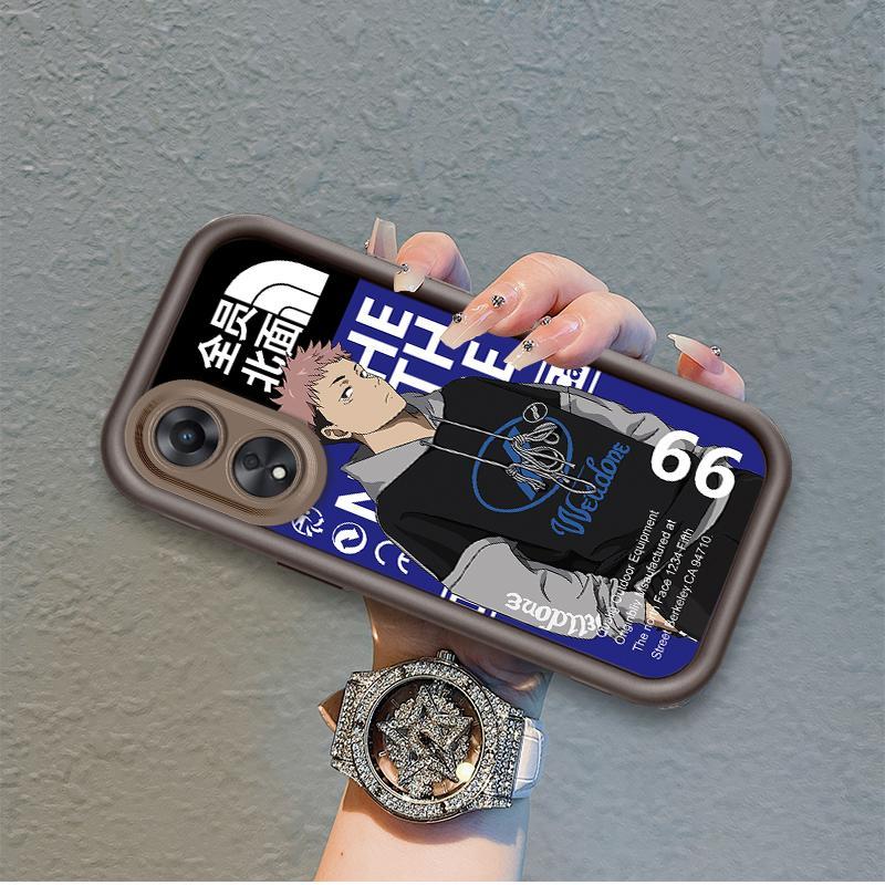Ốp Lưng Cho OPPO A17 A17K A18 A38 A58 A60 4G Phim Hoạt Hình Silicon Mềm Đáng Yêu Ốp lưng TPU Jujutsu Kaisen Anime Mắt Thiên Thần Chống Sốc Ốp Lưng