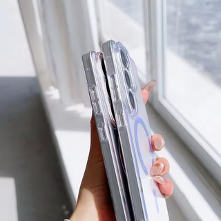 Ốp PC cứng trong suốt màu kẹo sang trọng cho Samsung Galaxy S26 S25 Plus S24 S23 Vỏ từ tính siêu trong suốt Vỏ chống sốc