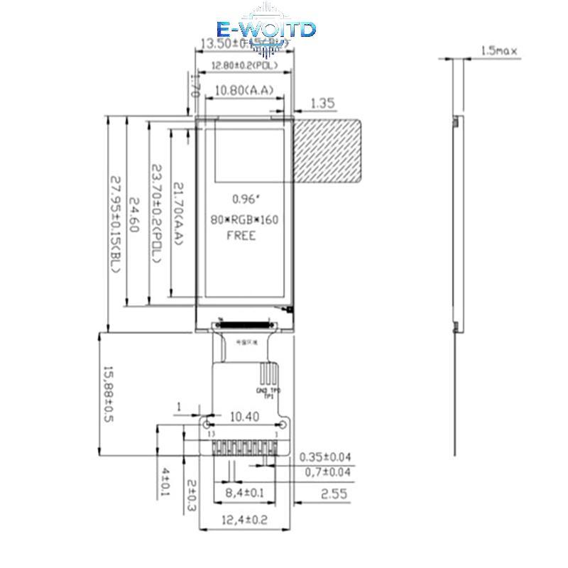 E-WOITD 0.96 Inch Màn Hình Hiển Thị IPS Mô Đun Màn Hình LCD Màn Hình TFT 80 * 160 ST7735 Drive 3.3V 13PIN SPI HD Đầy Màu Sắc Cho LCD Module E-WOITD