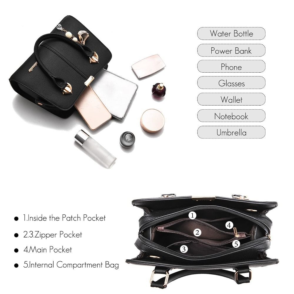 Túi xách nữ HOBBYIN Tote, Túi xách nữ đa năng dung tích lớn, Túi đeo vai cầm tay bằng da PU cổ điển Du lịch
