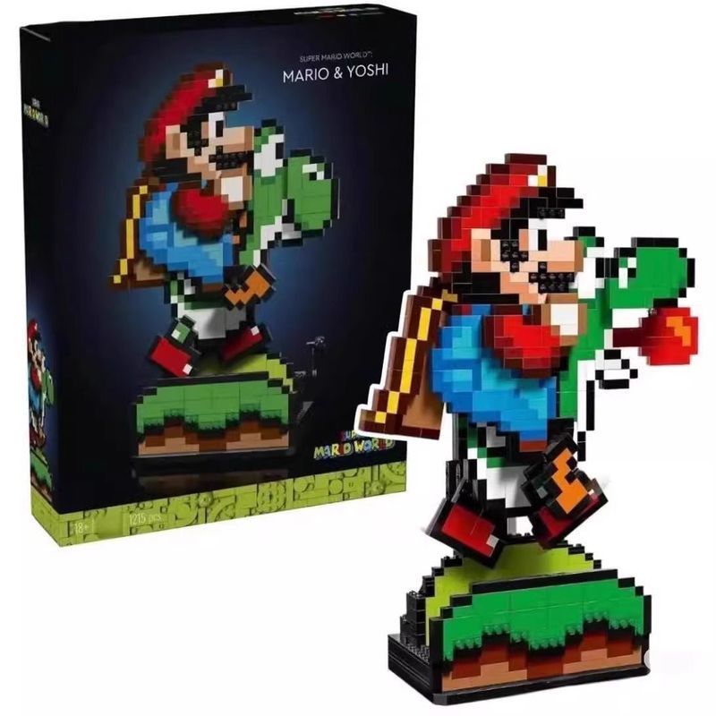Mario World 71438 Mario Yoshi Boy Khối xây dựng lắp ráp Quà tặng đồ chơi trẻ em