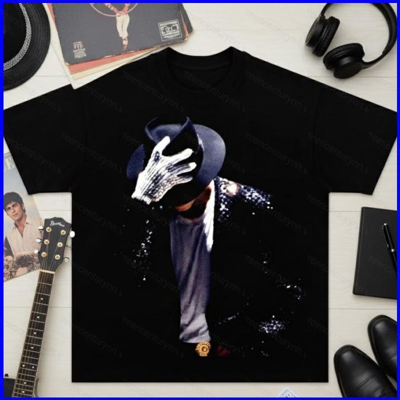 Áo thun unisex tay ngắn phong cách Michael Jackson thời kỳ 90, chất liệu cotton dày