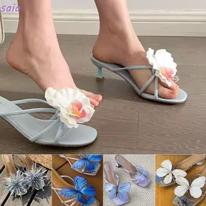 SAIA 1 Đôi Dép Hoa Phalaenopsis, Thiết Kế Cá Tính Mô Phỏng Coloful Thái Cổ Tích Bướm Hoa Khóa Giày, Trang Trí Trên Hoa Ngọt Ngào Phụ Kiện Giày
