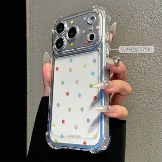 Ốp điện thoại trong suốt chống sốc điểm sóng màu cho iPhone 17Promax 17Pro 16 15 14 13 12 11 Pro Max 14Plus Vỏ silicon mềm siêu mỏng dành cho nữ