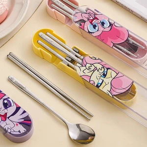 Thép không gỉ Di Động Bộ Đồ Ăn Co-Branded My Little Pony Học Sinh Thìa Đũa Bé Hộ Gia Đình Uống Thìa Nĩa Xuất Hiện 26.4.24