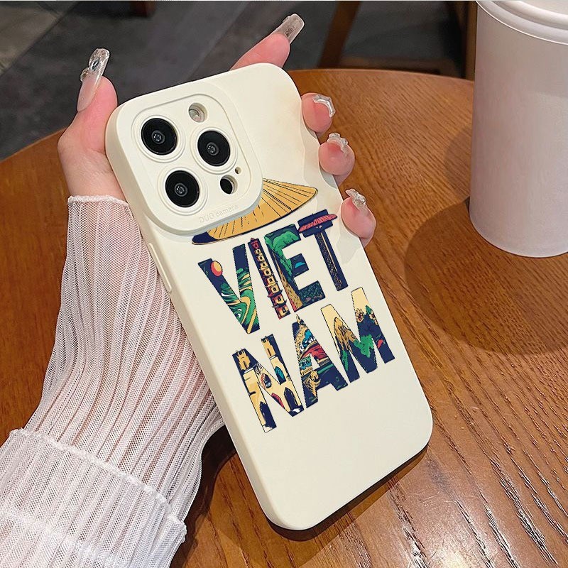 Ốp lưng iPhone hình nón Việt Nam Silicon lỏng mềm - iP 7/8/X/XS/11/12/13/14/15/16/17/Plus/Pro/Max/Air