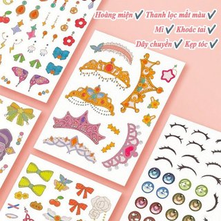 Công Chúa Magic Túi Trang Điểm Trẻ Em Thiết Kế Thời Trang Miếng Dán Thủ Công Bộ Đồ Chơi Di Động