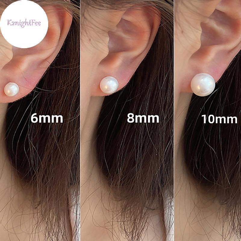 K2nightFee Bông Tai Ngọc Trai Cổ Điển Vỏ Tròn - Trang Sức Dự Tiệc Cho Nữ