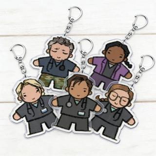 Cartoon Chibi The Pitt Keychain Accessories Bag Keyrings Jewelry Manga Fans Gifts