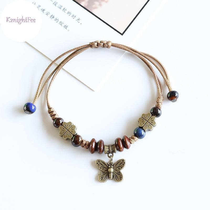 Vòng tay bohemian gốm đính hạt, style vintage dân tộc, phù hợp làm quà tặng cá tính