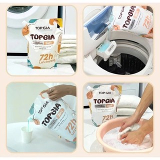 [Mua 4L tặng 4L] Nước giặt TopGia 3in1 Túi 2L Hương Huyền Diệu, Làm Sạch Vết Bẩn, Lưu Hương 72h