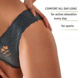 [5 Cái] Combo Gói Quần Lót Tam Giác Cotton Nguyên Chất Cho Nữ Nhiều Kích Cỡ, in Hình, Hầu Như Không Thể Nhận Biết, Thoải Mái Và Mềm Mại, Và Phong Cách Q-C3