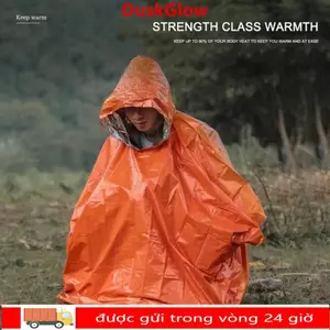 Áo mưa khẩn cấp DUSKGLOW màng nhôm dày, phù hợp leo núi và cắm trại ngoài trời