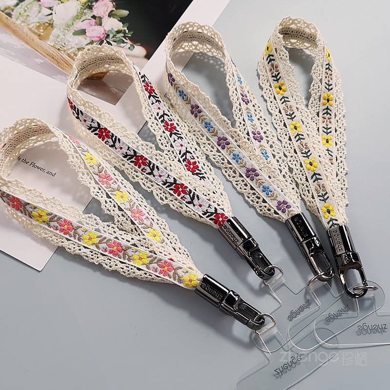 Điện Thoại Di Động Dây Đeo Cổ Tay Phong Cách Ngắn Xoay Phong Cách Rỗng Ren Webbing Dây Đeo Tay Siêu Đẹp Nữ Niche Tinh Tế Ngoài Trời