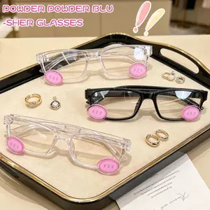 2 Khung Kính Thiết Kế Blush Cho Cosplay, Chụp Ảnh Và Mặc Hàng Ngày, Kính Mắt Anime Nhựa Nhẹ, Tùy Chọn Đen / Trong Suốt