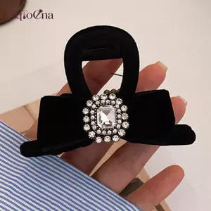 AqToCna Pháp Retro Kim Cương Giả Nơ Tóc Nữ Thời Trang Cá Mập Kẹp Phụ Kiện Tóc AqToCna