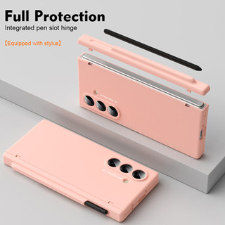 Tích hợp khe cắm bút và miếng dán kính cường lực bảo vệ ống kính bản lề cho Samsung Z Fold 7 6 5 4 3 2 Vỏ chống sốc chống vân tay