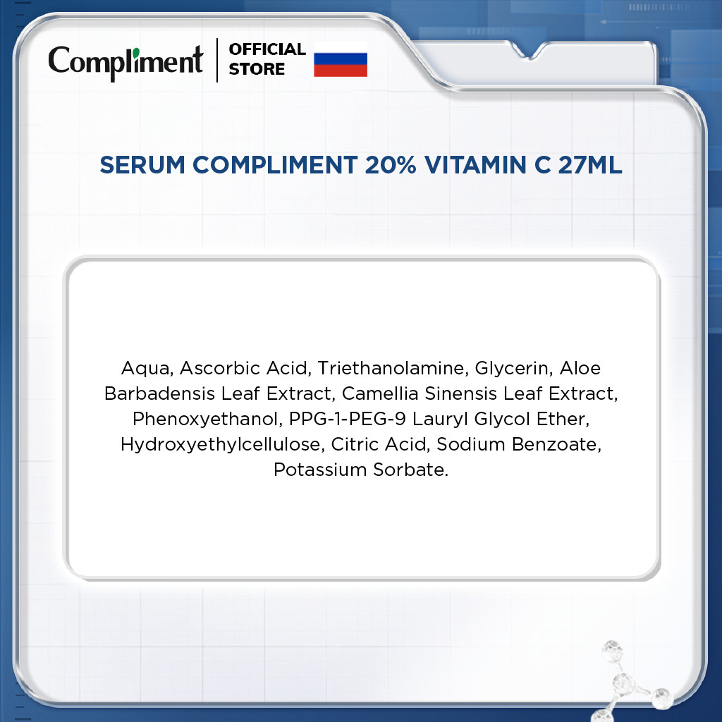 Serum Compliment 20% Vitamin C dưỡng trắng, mờ thâm, căng bóng da, chống lão hóa 27ml