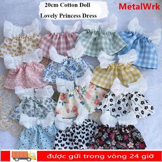 Đầm công chúa METALWRK, 20 kiểu dáng với búp bê kẹp đầu Quần áo đáng yêu, Phụ kiện Váy búp bê dễ thương Quần áo cho búp bê Cotton 20cm