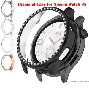 Ốp Lưng Kim Cương Cho xiaomi Watch S5 Cứng Rỗng PC Ốp Lưng Khung Vỏ Dành Cho Mi S5 watchS5 Đồng Hồ Thông Minh Phụ Kiện Bling Kim Cương PC Ốp Lưng