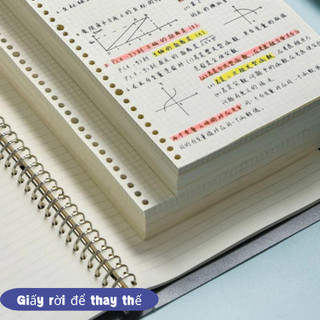 Ruột còng A5/ B5, giấy nạp giấy lót ngang/ ô lưới tiện lợi loại 20 26 30 lỗi tròn cho học sinh