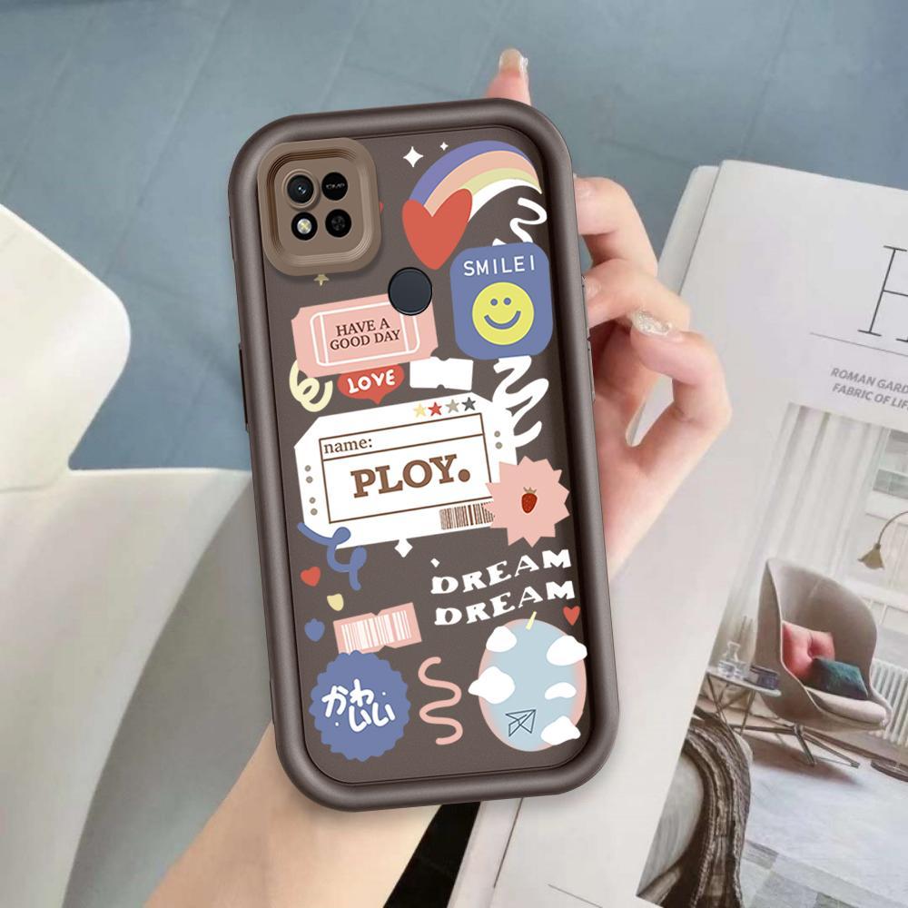 Ốp Lưng Cho Redmi 9C 10C 10A Hoạt Hình Silicon Điện Thoại Thông Minh Mềm Ốp Lưng TPU Nhãn Nụ Cười Hoa Thiên Thần Mắt Chống Sốc Ốp Lưng