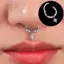 PNPIA- Thời Trang Pha Lê Thép Không Gỉ Sept Hoop Cliers Mũi Nhẫn Nữ Tragus Sụn Xoắn Xuyên Vòng Bông Tai Trang Sức