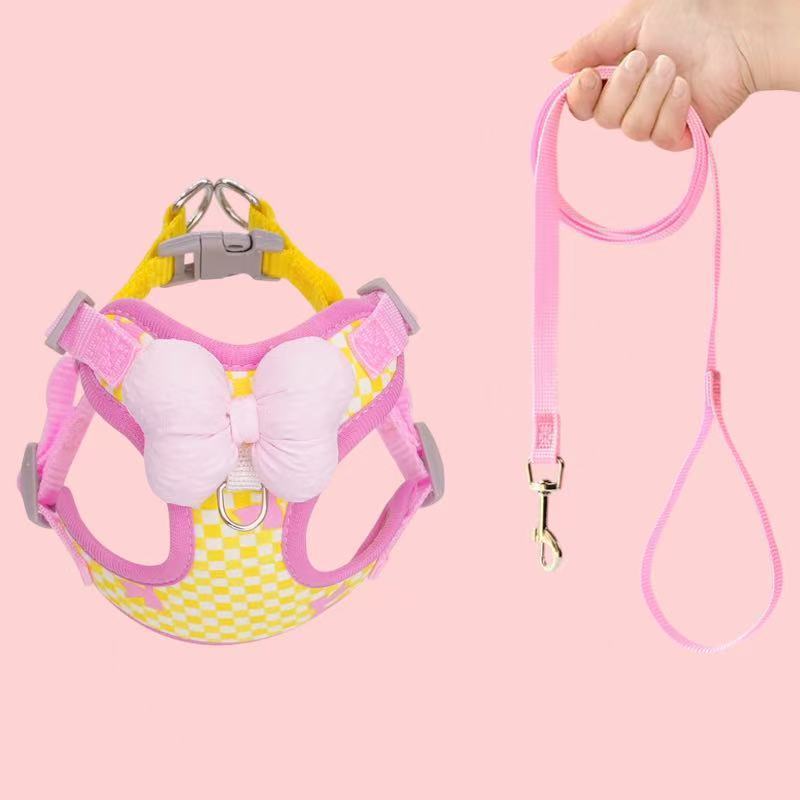 D&acirc;y dắt ch&oacute; m&egrave;o d&acirc;y đeo ngực nơ dễ thương &ndash; thiết kế sọc tươi trẻ, tho&aacute;ng  kh&iacute; cho th&uacute; cưng nhỏ | Shopee Việt Nam