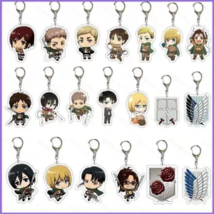 SQ11 Tấn Công Titan Móc Khóa Túi Acrylic Gấu Trúc Móc Khóa Móc Khóa Anime Ngoại Vi 6cm Mikasa Ackerman
