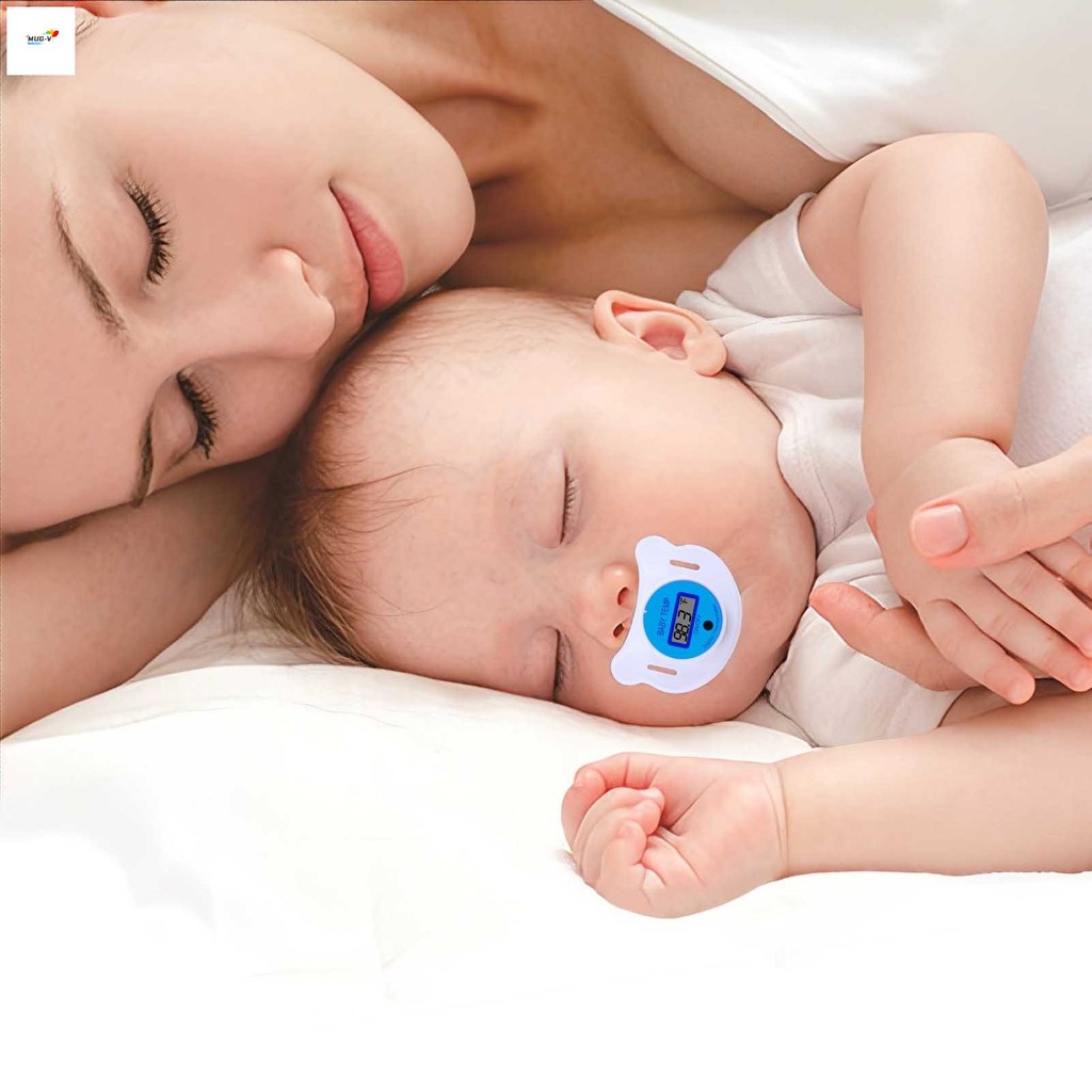 Nhiệt kế di động cho bé Tiện lợi khi sử dụng với nhiệt kế thiết kế núm vú giả Thích hợp cho trẻ sơ sinh Trẻ mới biết đi