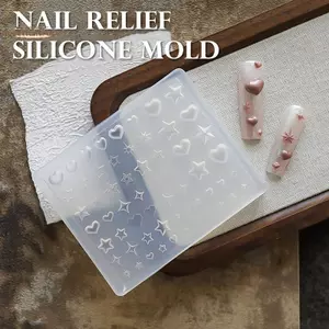 TRTR Starburst Ngôi Sao Trái Tim Nơ Thắt Lưng Thạch Vỏ Hoa Bông Tuyết Nơ Móng Tay Nghệ Thuật Phụ Kiện Silicon Khắc Khuôn Mẫu VN