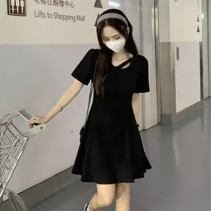 Hot Girl Pure Desire Style Váy xếp ly dây rút Nữ tay ngắn mùa hè Phong cách mới Slim-Fit Slimmer Look a @ -