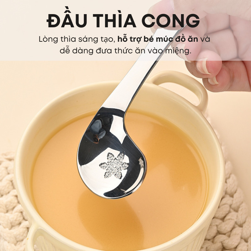 Bộ Thìa Ăn Dặm Inox 304/316 Cho Bé Từ 6 Tháng KOOBEE |Thìa Ăn Cho Bé Tự Ăn, Tập Xúc & Người Lớn Đút  Nhiều Size Lựa Chọn